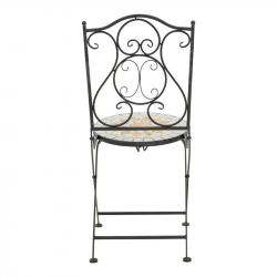 Τραπεζαρία Sellis pakoworld σετ 3τεμ μωσαικό-μέταλλο μαύρο (60x60x70εκ)