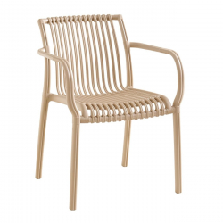 MODENA Πολυθρόνα Στοιβαζόμενη, PP-UV Protection Tortora  57x58x79cm