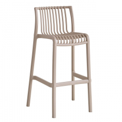 MODENA Σκαμπό Bar Στοιβαζόμενο PP-UV Protection Tortora  50x43x76/100cm