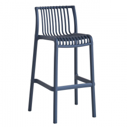 MODENA Σκαμπό Bar Στοιβαζόμενο PP-UV Protection Ανθρακί  50x43x76/100cm