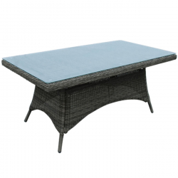 MONTANA Τραπέζι Dining Κήπου-Βεράντας ALU, Φ5mm Round Wicker Grey Brown  180x90 H.75cm