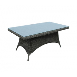 MONTANA Τραπέζι Dining Κήπου-Βεράντας ALU, Φ5mm Round Wicker Grey Brown  180x90 H.75cm