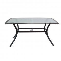 ASTOR Τραπέζι Dining Μεταλλικό Ανθρακί/Γυαλί  150x90x70cm