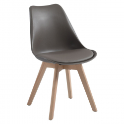 MARTIN Καρέκλα Τραπεζαρίας Metal Cross Ξύλο, PP Sand Beige, Αμοντάριστη Ταπετσαρία  48x56x82cm