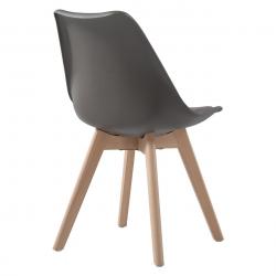 MARTIN Καρέκλα Τραπεζαρίας Metal Cross Ξύλο, PP Sand Beige, Αμοντάριστη Ταπετσαρία  48x56x82cm