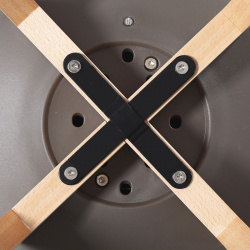 MARTIN Καρέκλα Τραπεζαρίας Metal Cross Ξύλο, PP Sand Beige, Αμοντάριστη Ταπετσαρία  48x56x82cm