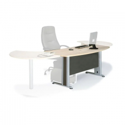 EXECUTIVE Γραφείο Απόχρωση Dark Grey - Beech  180x80x75cm