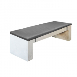 CONCRETE Μαξιλάρι Πάγκου Γκρι Ύφασμα Water Repellent  40,5x150,5x8cm