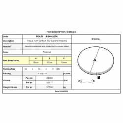 Contract Sliq Smooth Supreme Επιφάνεια Τραπεζιού τ.Werzalit Απόχρωση Paladina  Φ60cm/16mm