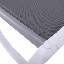 SUMMER K/D Ξαπλώστρα με μπράτσα Αλουμίνιο Ανθρακί, PP Άσπρο - Textilene Γκρι  69/58x196x31cm