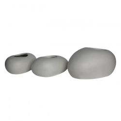 FLOWER POT-ROCK Set 3 τεμαχίων, Cement Απόχρωση White  40x30x19- 50x32x19- 56x43x29cm FLOWER POT-ROCK Set 3 τεμαχίων, Cement Απόχρωση White  40x30x19- 50x32x19- 56x43x29cm