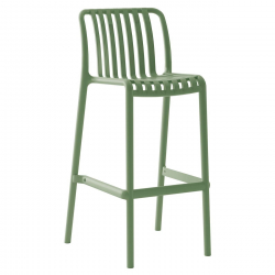 MODA Σκαμπό Bar Στοιβαζόμενο PP - UV Protection, Απόχρωση Πράσινο  38x47x75/102cm