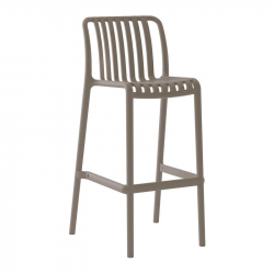 MODA Σκαμπό Bar Στοιβαζόμενο PP - UV Protection, Απόχρωση Mocha  38x47x75/102cm