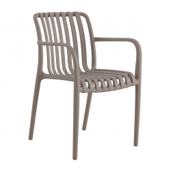MODA Πολυθρόνα Στοιβαζόμενη PP - UV Protection Απόχρωση Mocha  55x58x81cm