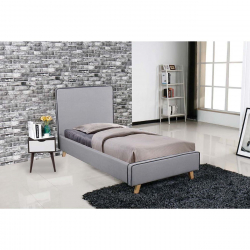 MORISSON Κρεβάτι Μονό, για Στρώμα 90x190cm, Ύφασμα Ανοιχτό Γκρι  101x206x110cm