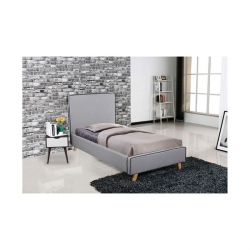 MORISSON Κρεβάτι Μονό, για Στρώμα 90x190cm, Ύφασμα Ανοιχτό Γκρι  101x206x110cm