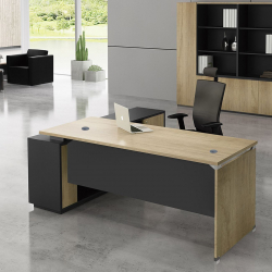 PROJECT Γραφείο Δεξιά Γωνία, Απόχρωση Sonoma - Γκρι  160x60/140x40cm H.75/65cm