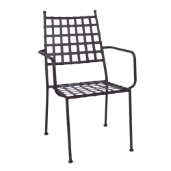PATON Πολυθρόνα Κήπου Βεράντας, Μέταλλο Βαφή Sand Brown Mesh - Στοιβαζόμενη  54x62x92cm