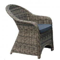 MONTANA Πολυθρόνα Τραπεζαρίας Κήπου ALU, Wicker Φ5mm Grey Brown,Μαξιλάρι Ανθρακί  60x72x85cm