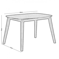 OPTIMAL Τραπέζι Τραπεζαρίας Απόχρωση Καρυδί  120x75x74cm