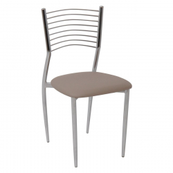 VIVIAN Καρέκλα Μέταλλο Χρώμιο, PVC Cappuccino  40x44x83cm