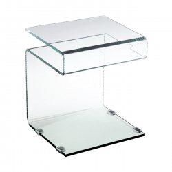 GLASSER Τραπεζάκι Βοηθητικό Διάφανο Γυαλί 12mm  42x38x48cm