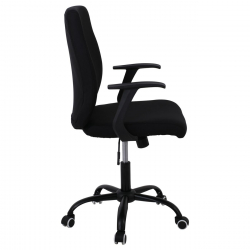 BF3900 Πολυθρόνα Γραφείου Βάση Μέταλλο Βαφή Μαύρo Ύφασμα Μαύρο  61x57x94/104cm