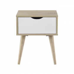 ALIDA Κομοδίνο Απόχρωση Sonoma - Άσπρο  40x36x50cm