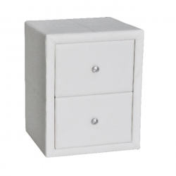 WILTON Κομοδίνο PU Άσπρο  46x41x57cm