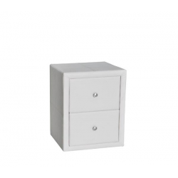 WILTON Κομοδίνο PU Άσπρο  46x41x57cm