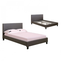 WILTON Κρεβάτι Μονό, για Στρώμα 90x190cm, Pu Σκούρο Καφέ  97x203x89cm