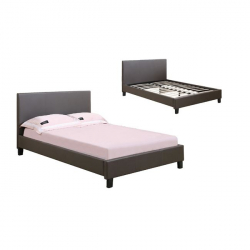 WILTON Κρεβάτι Μονό, για Στρώμα 90x190cm, Pu Σκούρο Καφέ  97x203x89cm