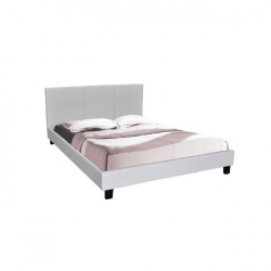 WILTON Κρεβάτι Διπλό, για Στρώμα 160x200cm, PU Άσπρο  169x213x89cm