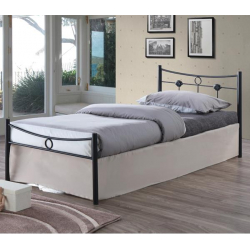 DUGAN Κρεβάτι Μονό, για Στρώμα 90x200cm, Μέταλλο Βαφή Μαύρο  96x205x83cm