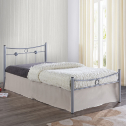 DUGAN Κρεβάτι Μονό, για Στρώμα 90x200cm, Μέταλλο Βαφή Silver  96x205x83cm