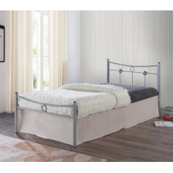 DUGAN Κρεβάτι Μονό, για Στρώμα 90x200cm, Μέταλλο Βαφή Silver  96x205x83cm