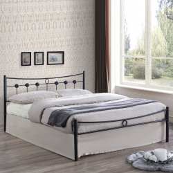 DUGAN Κρεβάτι Διπλό, για Στρώμα 150x200cm, Μέταλλο Βαφή Μαύρο  156x205x83cm