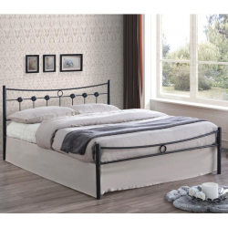 DUGAN Κρεβάτι Διπλό, για Στρώμα 150x200cm, Μέταλλο Βαφή Μαύρο  156x205x83cm