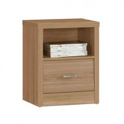 CALIBER Κομοδίνο με 1 Συρτάρι + 1 Ράφι, Απόχρωση Sonoma Oak  47x39x60cm