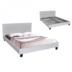 WILTON Κρεβάτι Μονό, για Στρώμα 90x190cm, Pu Άσπρο  97x203x89cm