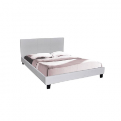WILTON Κρεβάτι Διπλό, για Στρώμα 150x200cm, PU Άσπρο  159x213x89cm