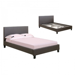 WILTON Κρεβάτι Διπλό, για Στρώμα 150x200cm, PU Σκούρο Καφέ  159x213x89cm