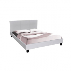 WILTON Κρεβάτι Διπλό για Στρώμα 140x190cm, Pu Άσπρο  149x203x89cm