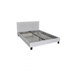 WILTON Κρεβάτι Διπλό για Στρώμα 140x190cm, Pu Άσπρο  149x203x89cm
