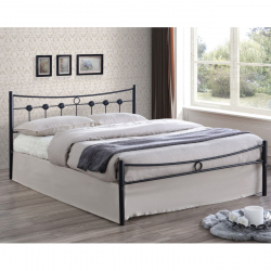 DUGAN Κρεβάτι Διπλό, για Στρώμα 140x190cm, Μέταλλο Βαφή Μαύρo  145x195x83cm