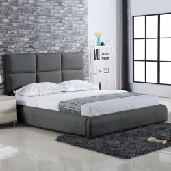 MAXIM Κρεβάτι Διπλό, για Στρώμα 160x200cm, Ύφασμα Σκούρο Γκρι  183x220x121cm