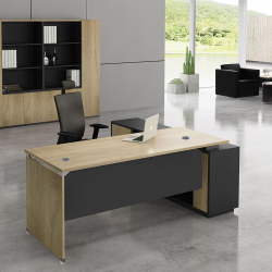 PROJECT Γραφείο Αριστερή Γωνία Απόχρωση Sonoma - Γκρι  180x80/160x40 (H.75)cm
