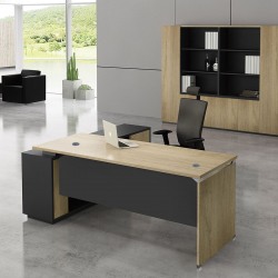 PROJECT Γραφείο Δεξιά Γωνία, Απόχρωση Sonoma - Γκρι  180x80/160x40 (H.75)cm