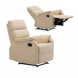 COMFORT Πολυθρόνα Relax Σαλονιού - Καθιστικού, PU Μπεζ  79x97x101cm