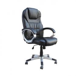 BF7300 Πολυθρόνα Γραφείου Διευθυντή, 8 Σημεία Massage, Θερμαινόμενη Πλάτη, Pu Μαύρο  66x72x112/122cm